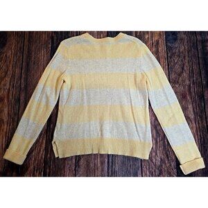 Gap Wool Blend Sweater Pullover Striped Yellow Long Sleeve Lightweight Women's M